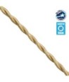 GloboStar® 77624 Πλεκτό Υφασμάτινο Καλώδιο 1m 2 x 0.75mm² Μπέζ